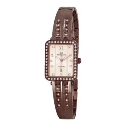 ROSCANI ROSWE710G9 SAPPHIRE CRYSTAL 23X28MM DATE DISPLAY BROWN STAINLESS STEEL STRAP ANALOG WOMEN WATCH